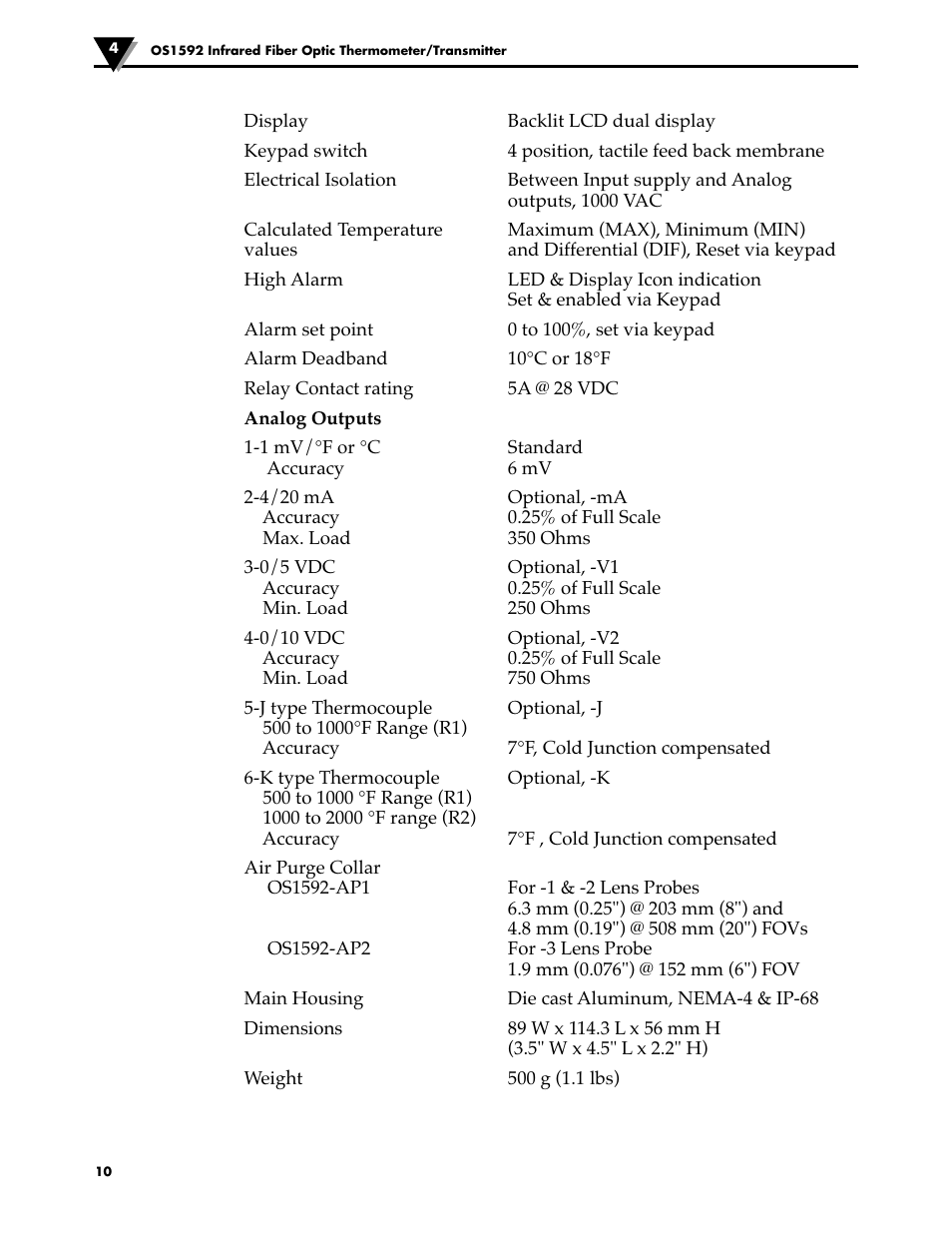 Omega Engineering OS1592 User Manual | Page 15 / 18