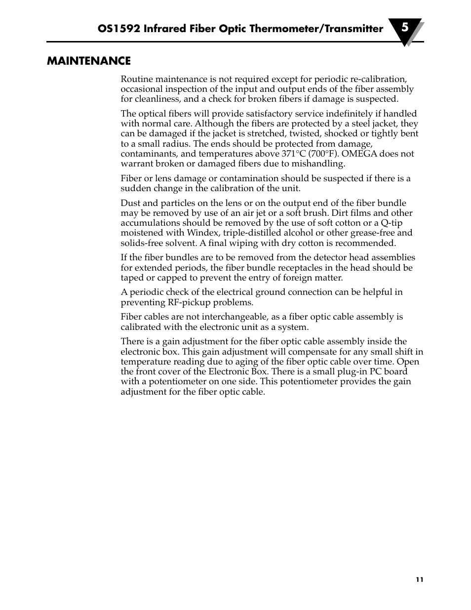 Omega Engineering OS1592 User Manual | Page 16 / 18