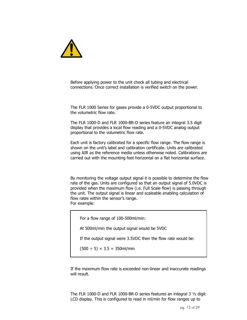 Operation | Omega Engineering FLR1000 User Manual | Page 12 / 29