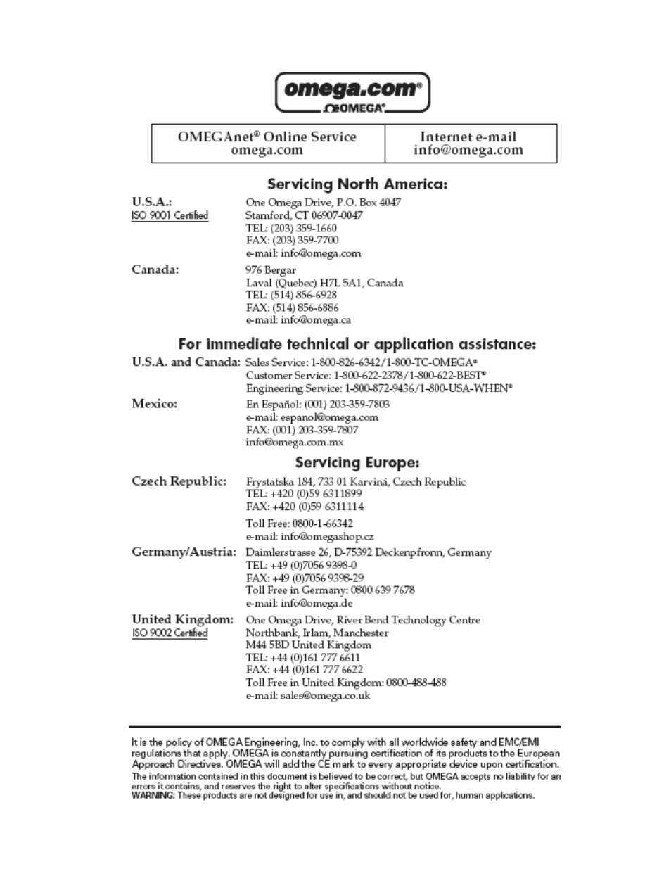 Omega Engineering FLR1000 User Manual | Page 2 / 29