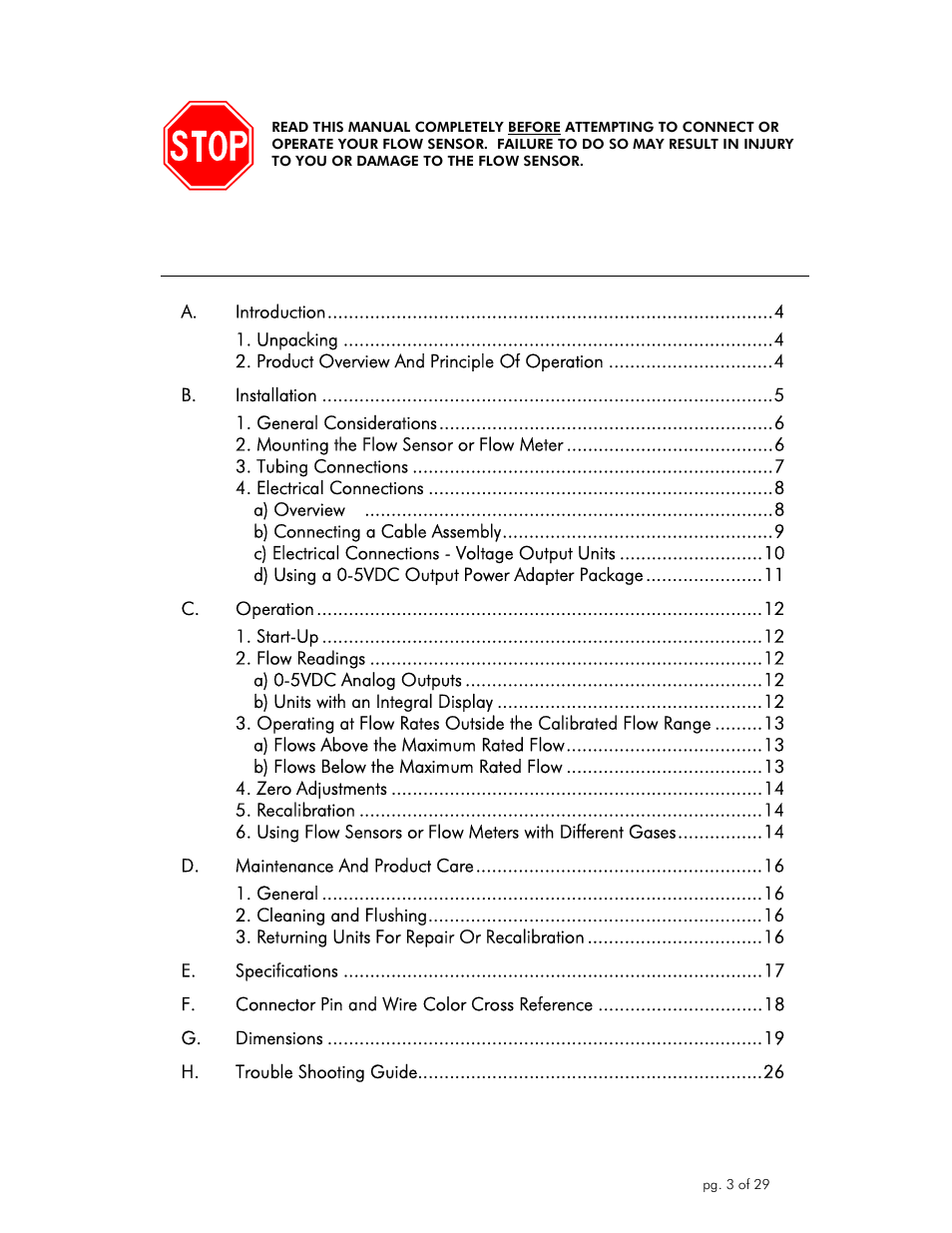 Omega Engineering FLR1000 User Manual | Page 3 / 29