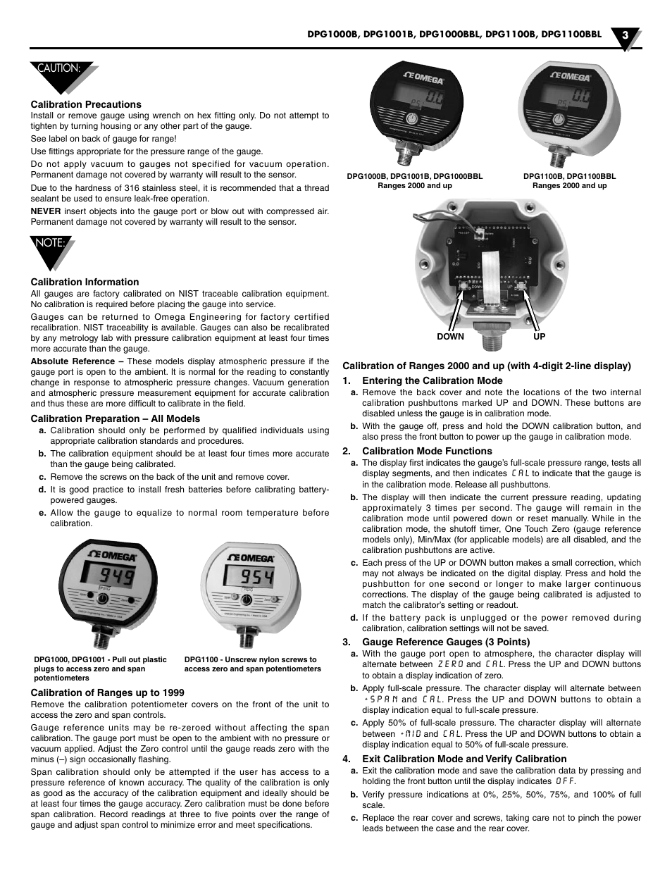 Omega Engineering DPG1001B User Manual | Page 3 / 4