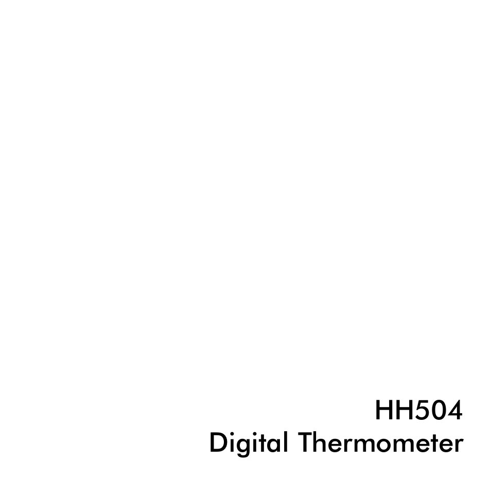 Omega Engineering HH504 User Manual | 15 pages