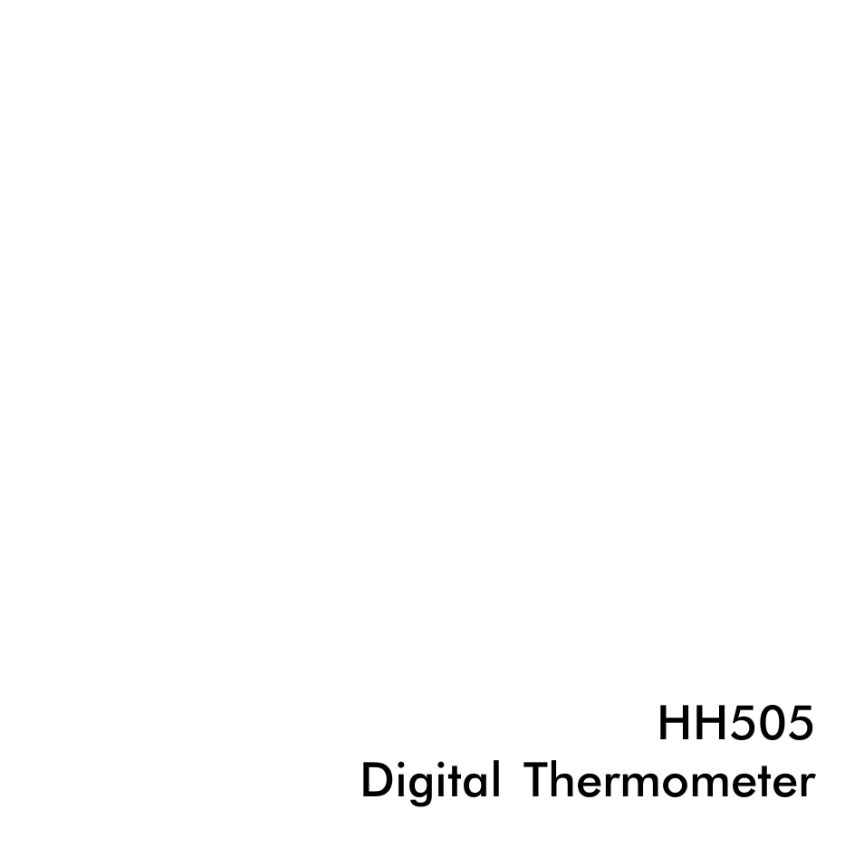 Omega Engineering HH505 User Manual | 15 pages