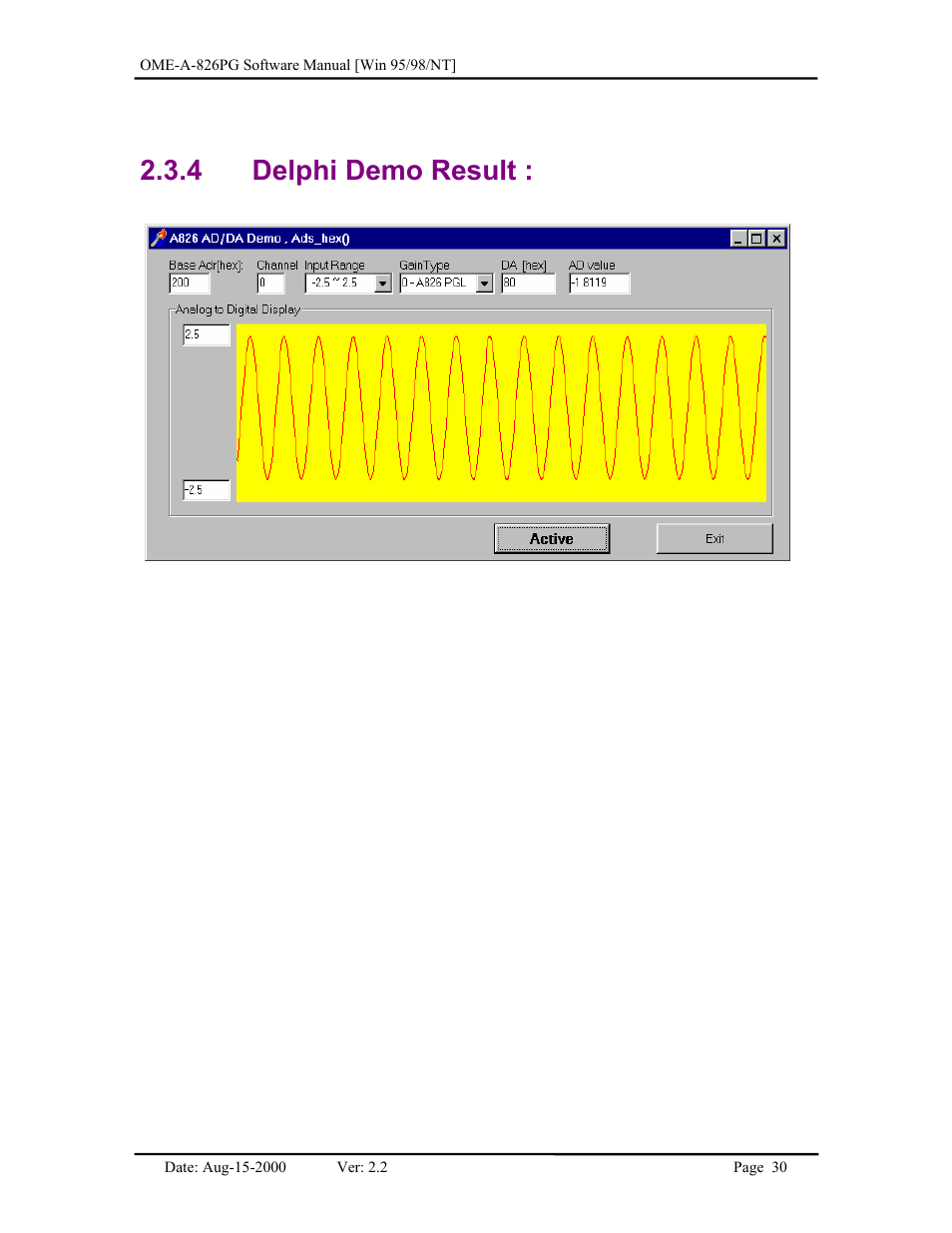 Delphi demo result, 4 delphi demo result | Omega Engineering OME-A826PG User Manual | Page 32 / 60