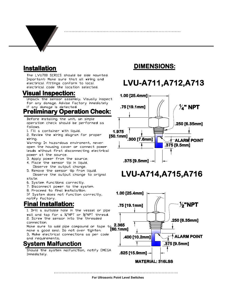 Omega Engineering LVU-700 User Manual | Page 3 / 6