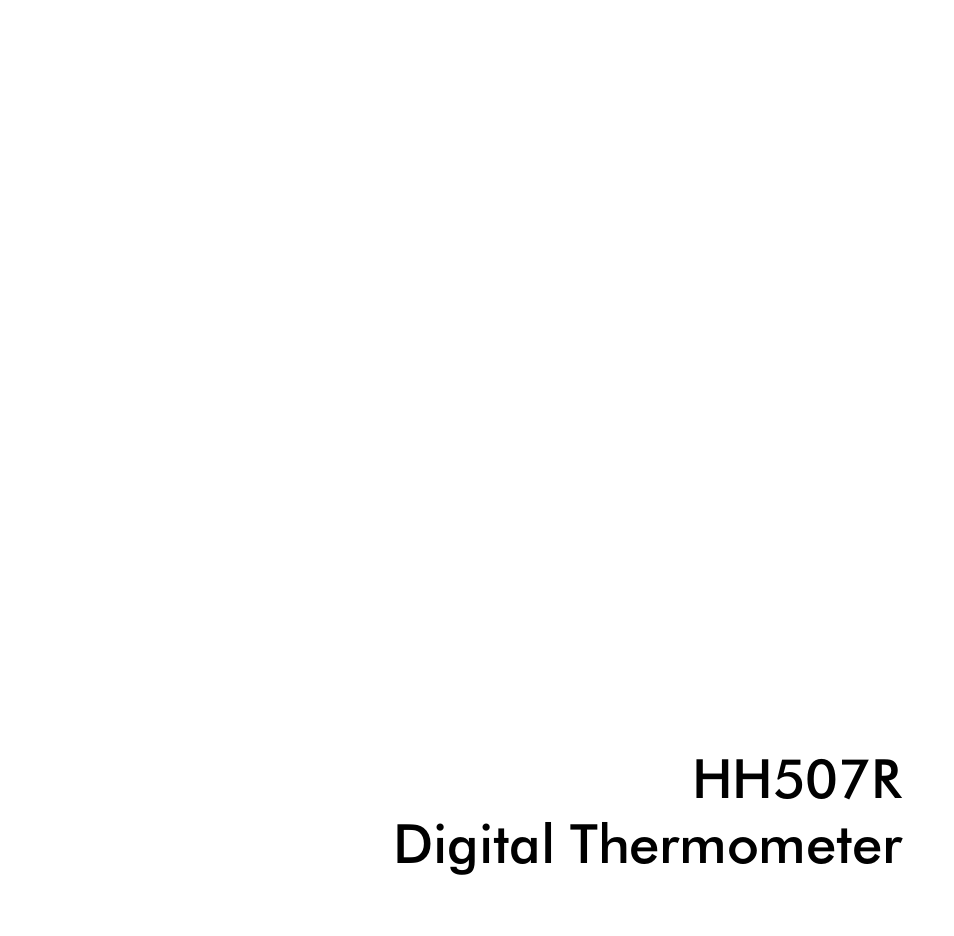 Omega Engineering HH507R User Manual | 21 pages