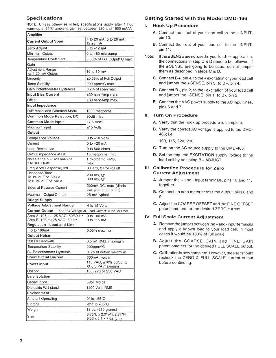 Omega Engineering BRIDGESENSOR DMD-466 User Manual | Page 4 / 8