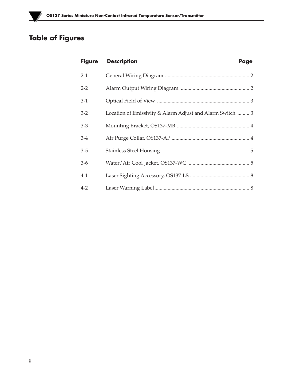 Table of figures | Omega OS137 User Manual | Page 4 / 20