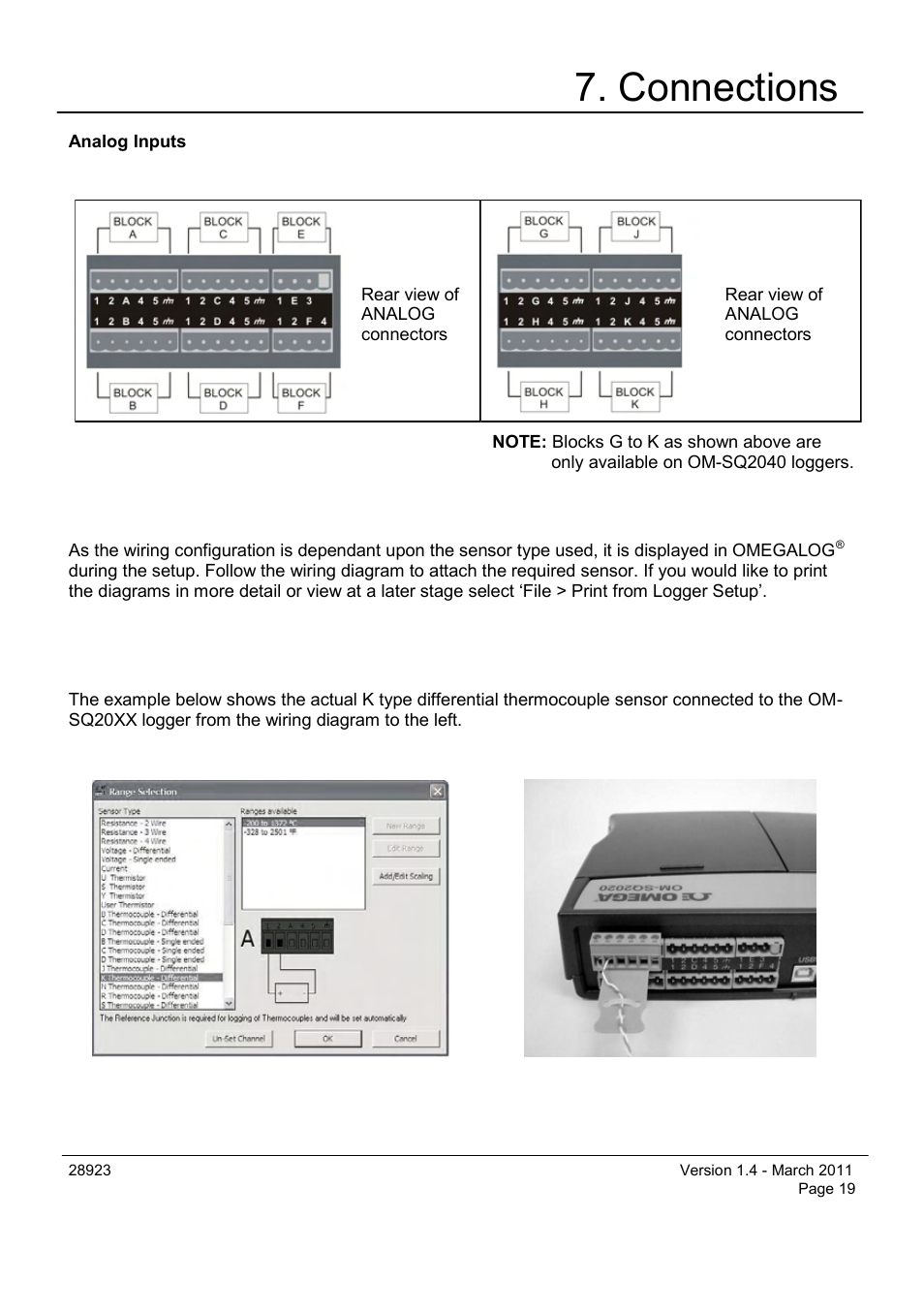 Connections | Omega Engineering OM-SQ2040 Series User Manual | Page 19 / 28