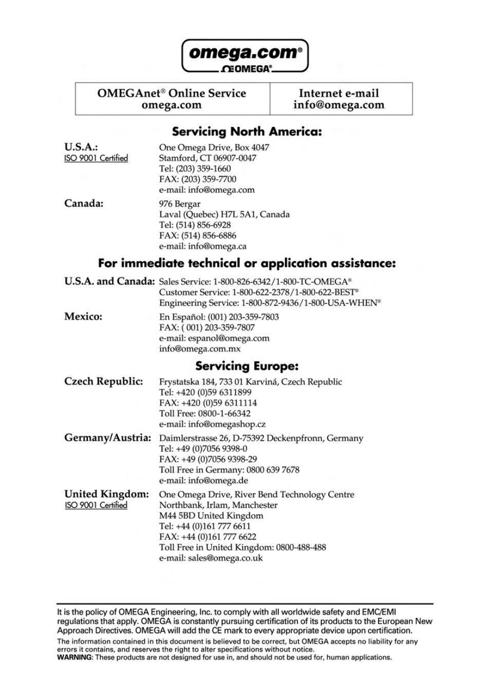 Omega Engineering OM-SQ2040 Series User Manual | Page 2 / 28