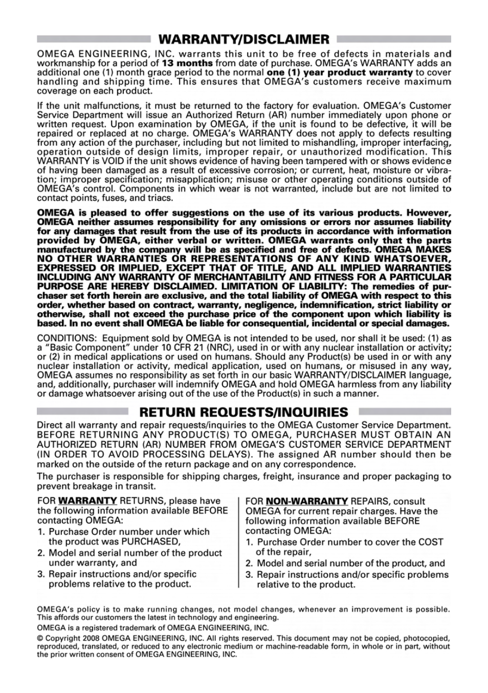 Omega Engineering OM-SQ2040 Series User Manual | Page 27 / 28