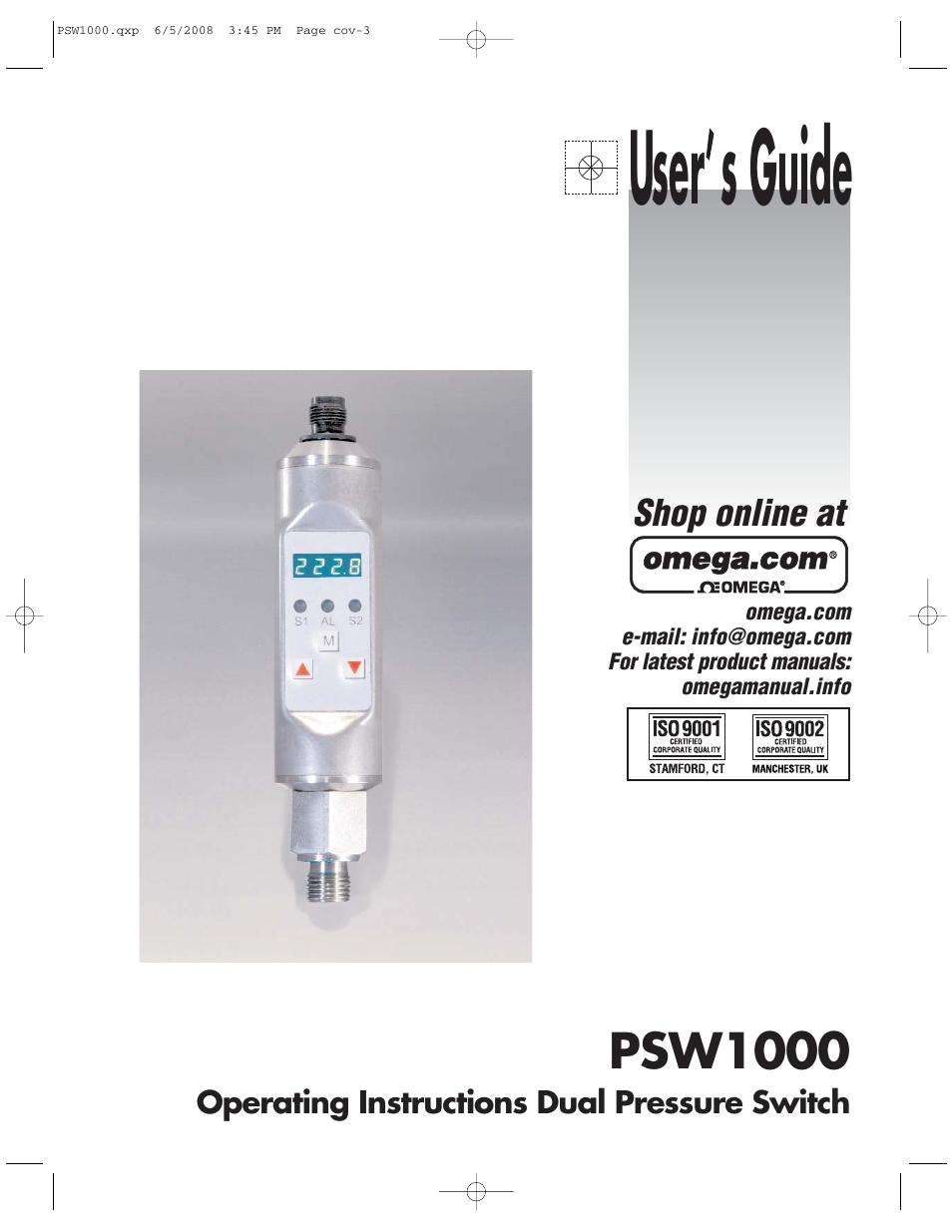 Omega Engineering PSW1000 User Manual | 8 pages