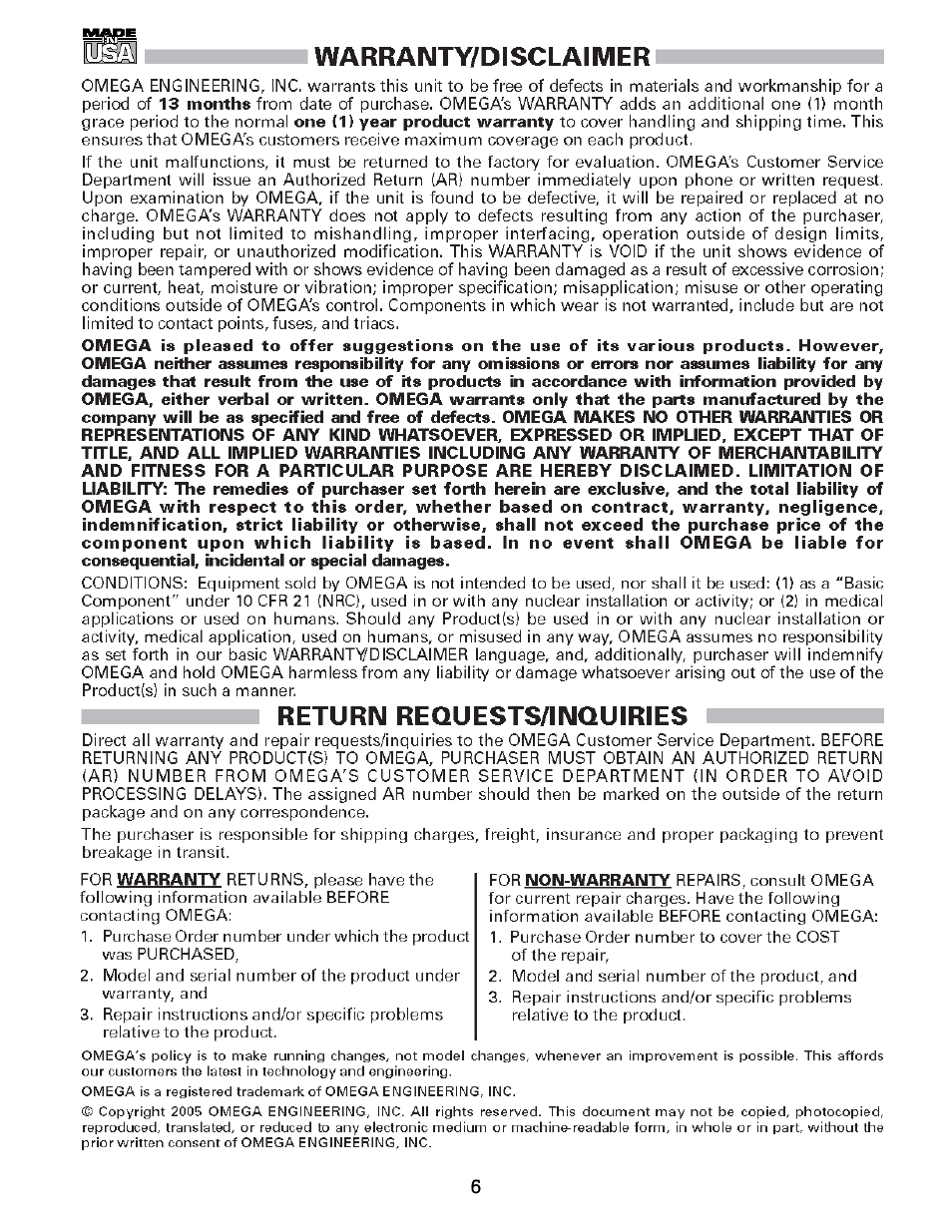Omega Engineering BVLS Series User Manual | Page 5 / 6