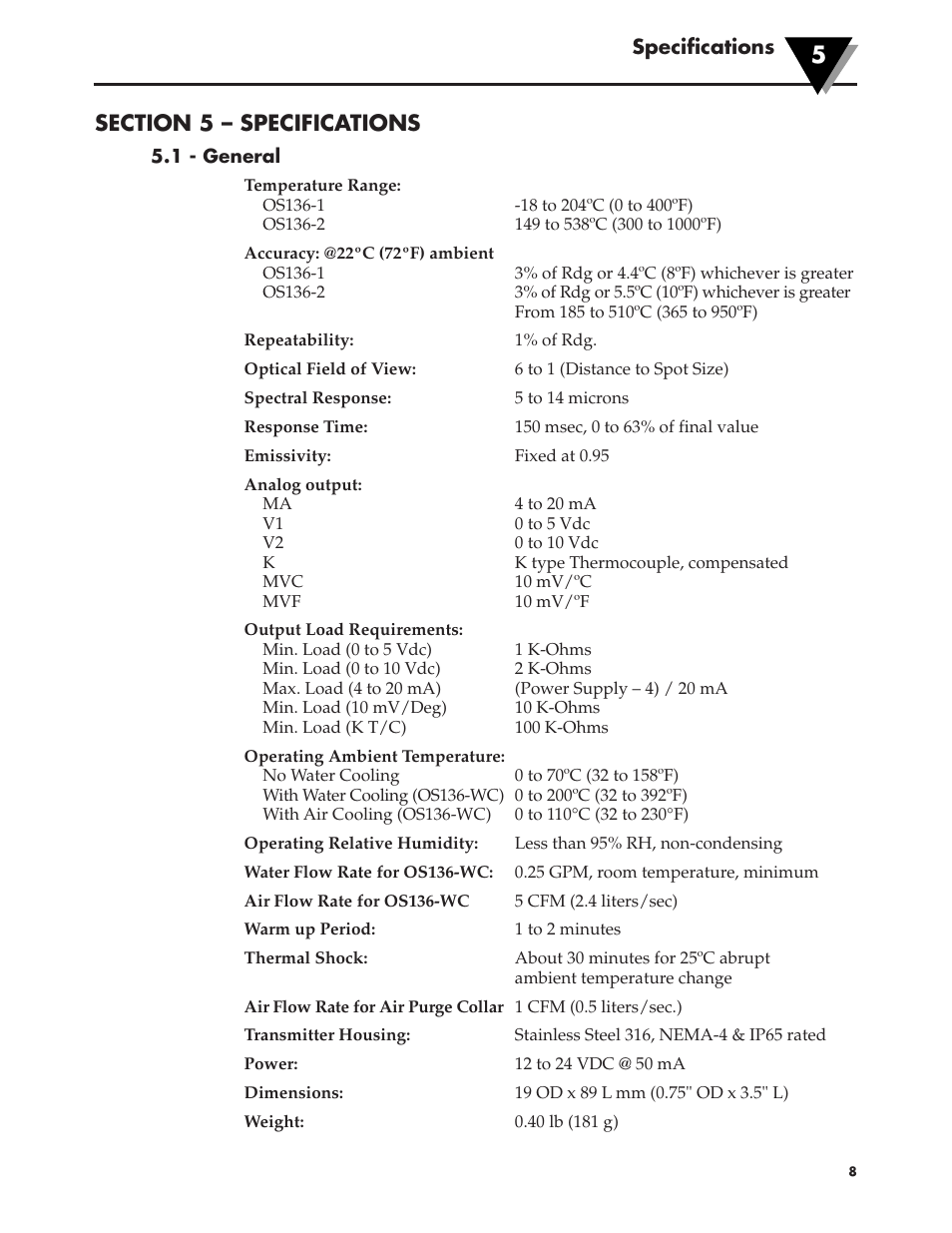 Omega Engineering OS136 User Manual | Page 13 / 16