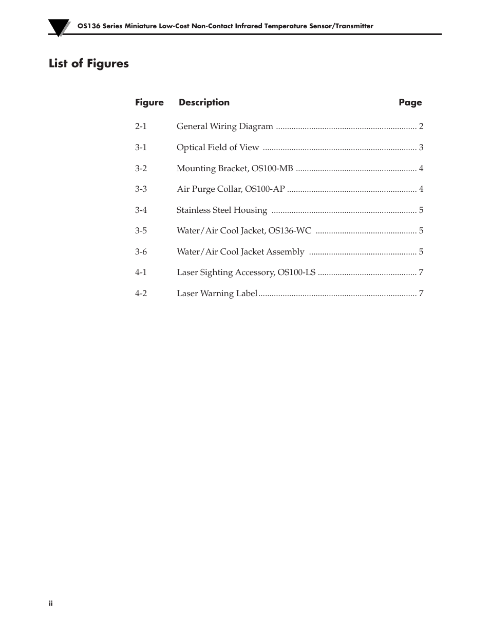 List of figures | Omega Engineering OS136 User Manual | Page 4 / 16