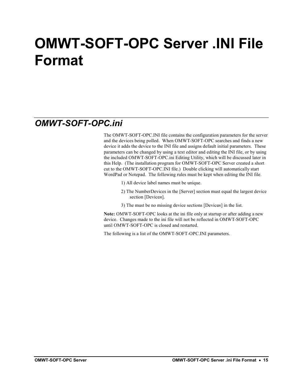 Search and add devices, Reconfigure net, Rview of omwt-recip receivers | Tting up to use omwt-recip receivers, Omwt-soft-opc server .ini file format, Omwt-soft-opc.ini | Omega Engineering M-4066 User Manual | Page 19 / 63