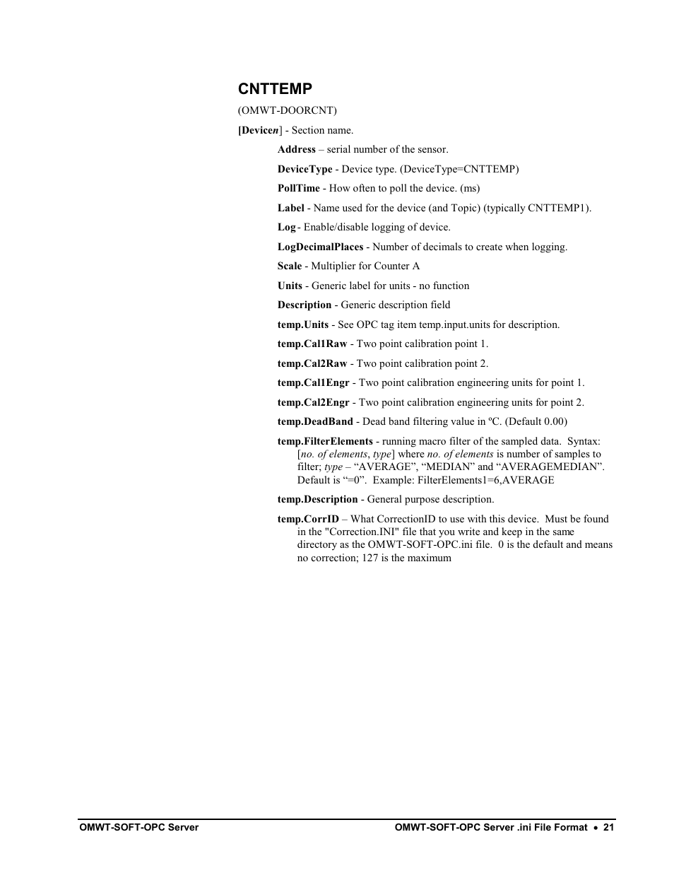 Humidity, Cnttemp | Omega Engineering M-4066 User Manual | Page 25 / 63