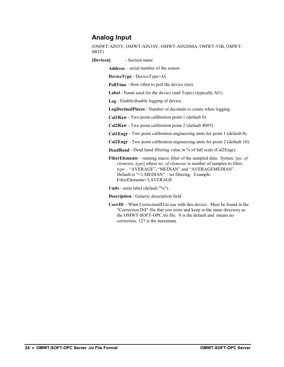 Fastcnttemp, Analog input | Omega Engineering M-4066 User Manual | Page 28 / 63