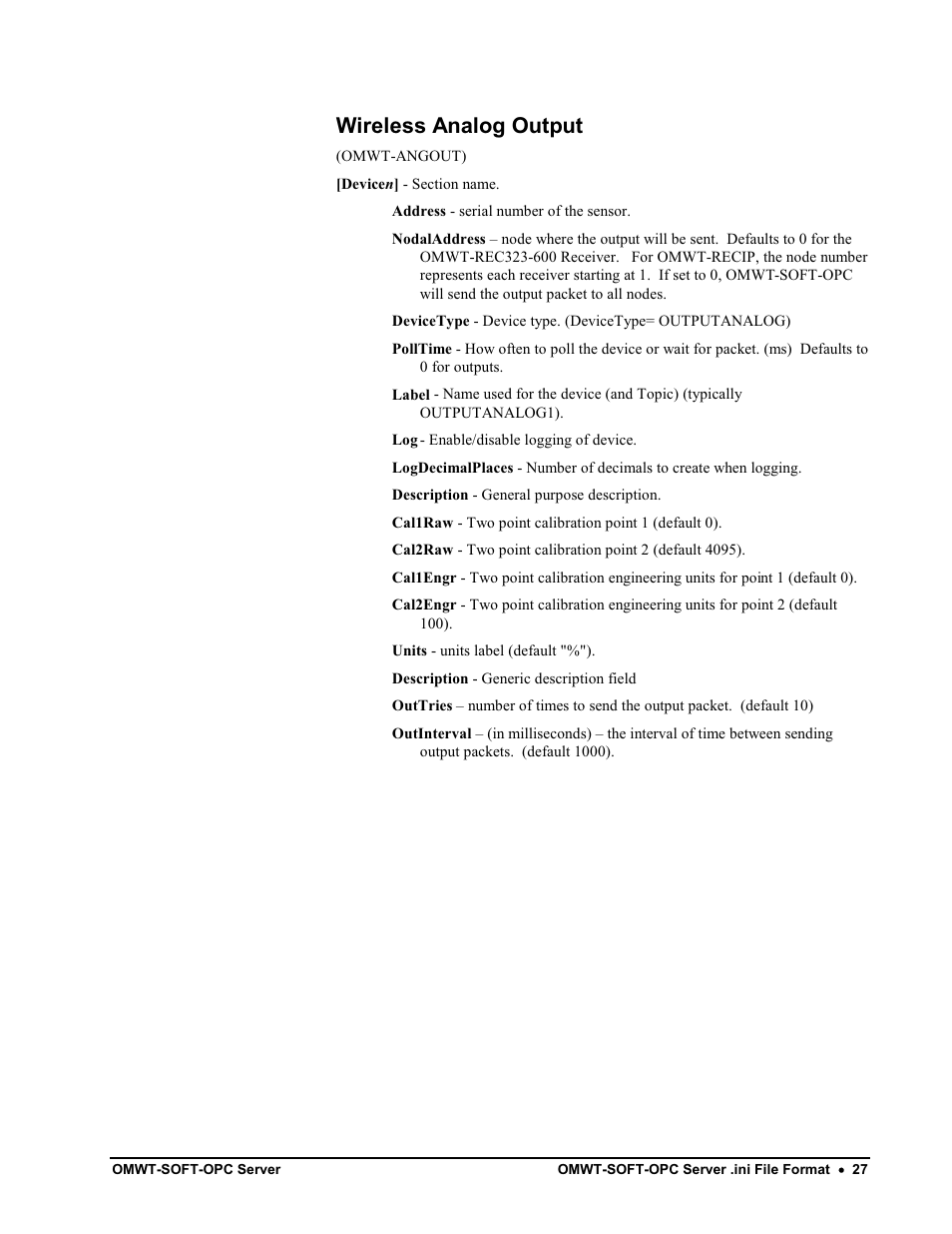 Access/control reader, Wireless analog output | Omega Engineering M-4066 User Manual | Page 31 / 63