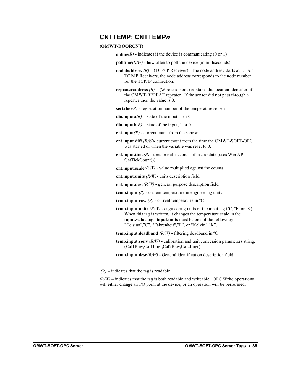 Temperature/humidity: humidityn, Cnttemp: cnttempn | Omega Engineering M-4066 User Manual | Page 39 / 63