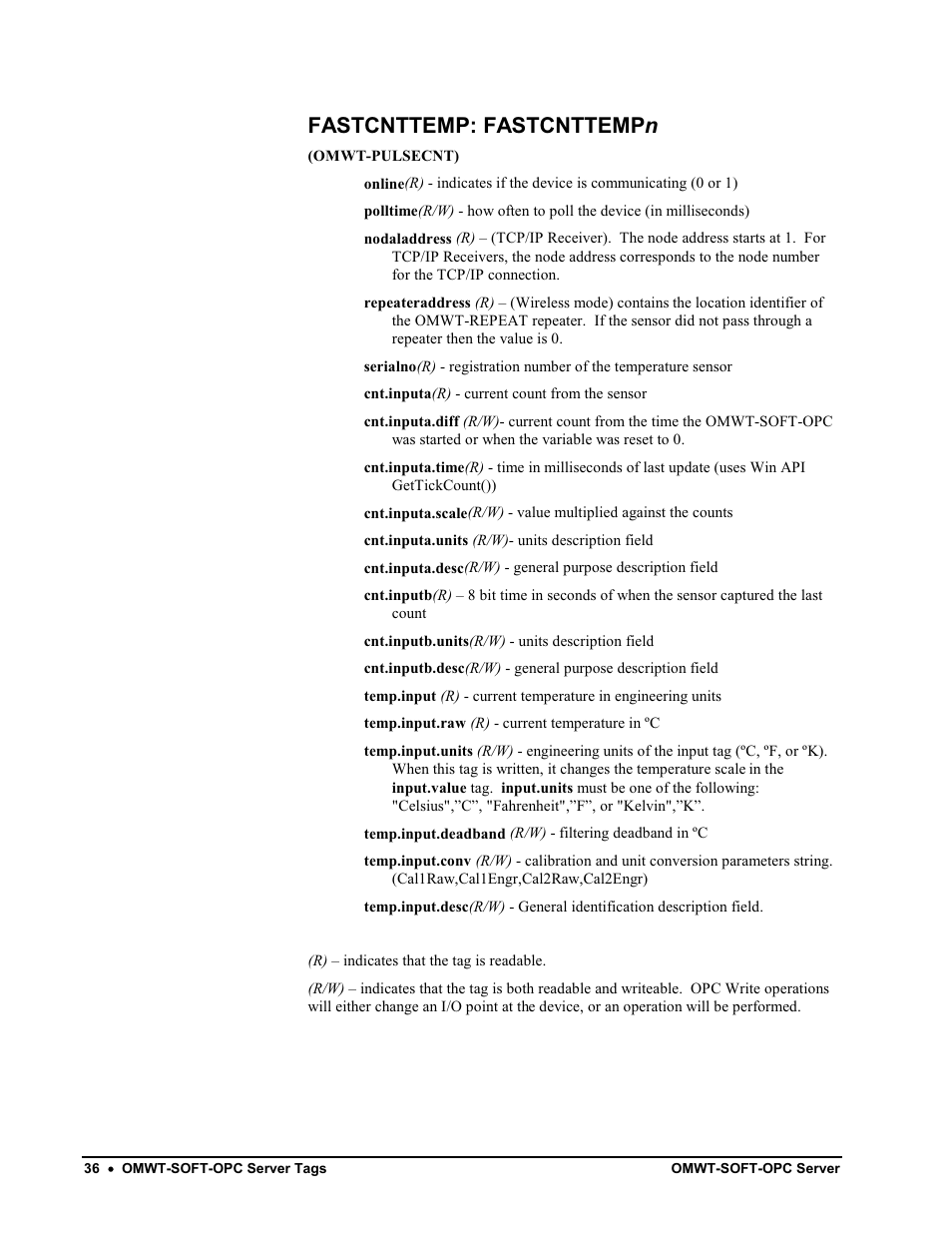 Fastcnttemp: fastcnttempn | Omega Engineering M-4066 User Manual | Page 40 / 63