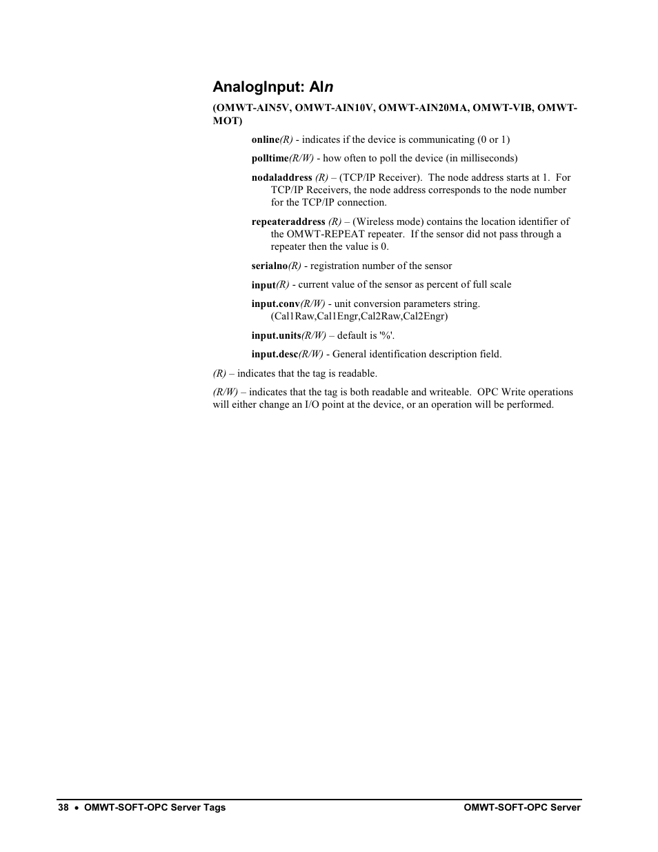 Fastcnttemp: fastcnttempn, Analoginput: ain | Omega Engineering M-4066 User Manual | Page 42 / 63