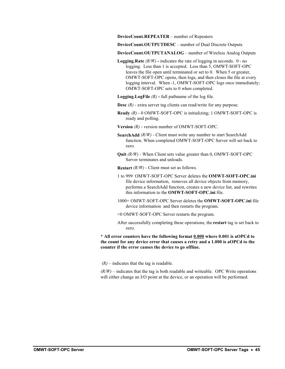 Wireless analog output: outputanalogn | Omega Engineering M-4066 User Manual | Page 49 / 63