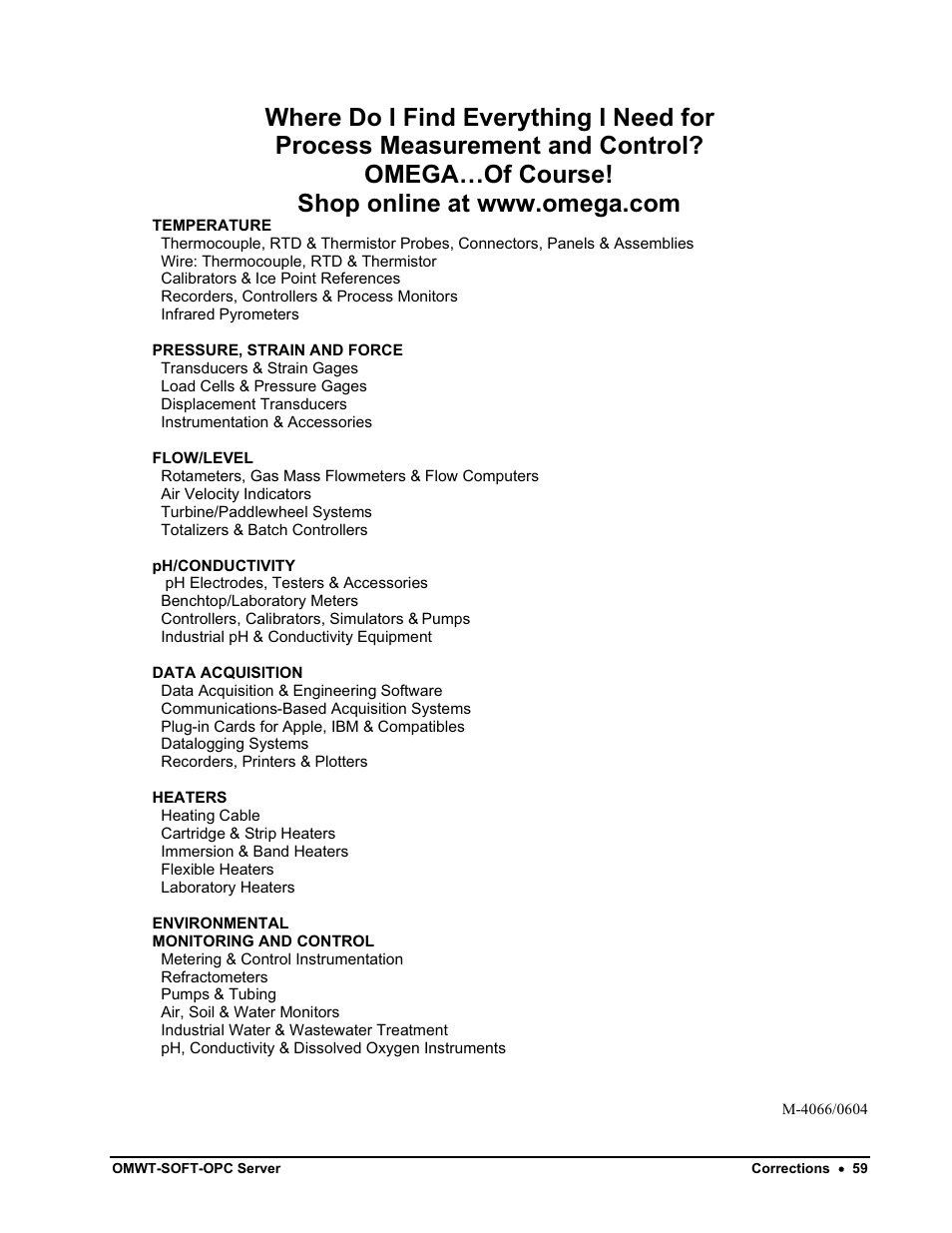 Predefined corrections, Start polling and gathering data from each device | Omega Engineering M-4066 User Manual | Page 63 / 63