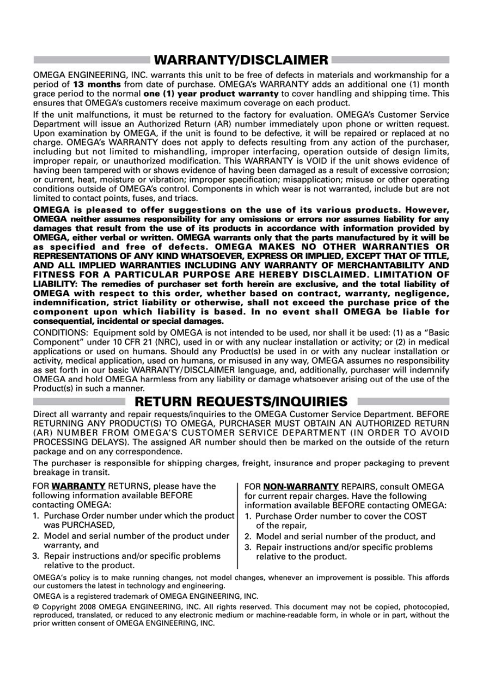Omega Engineering RS232 User Manual | Page 15 / 16