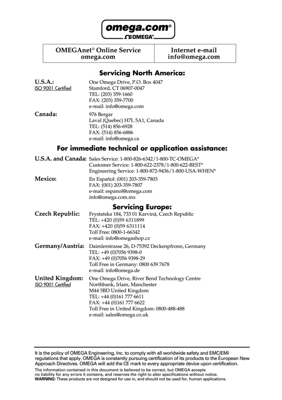 Omega Engineering RS232 User Manual | Page 2 / 16