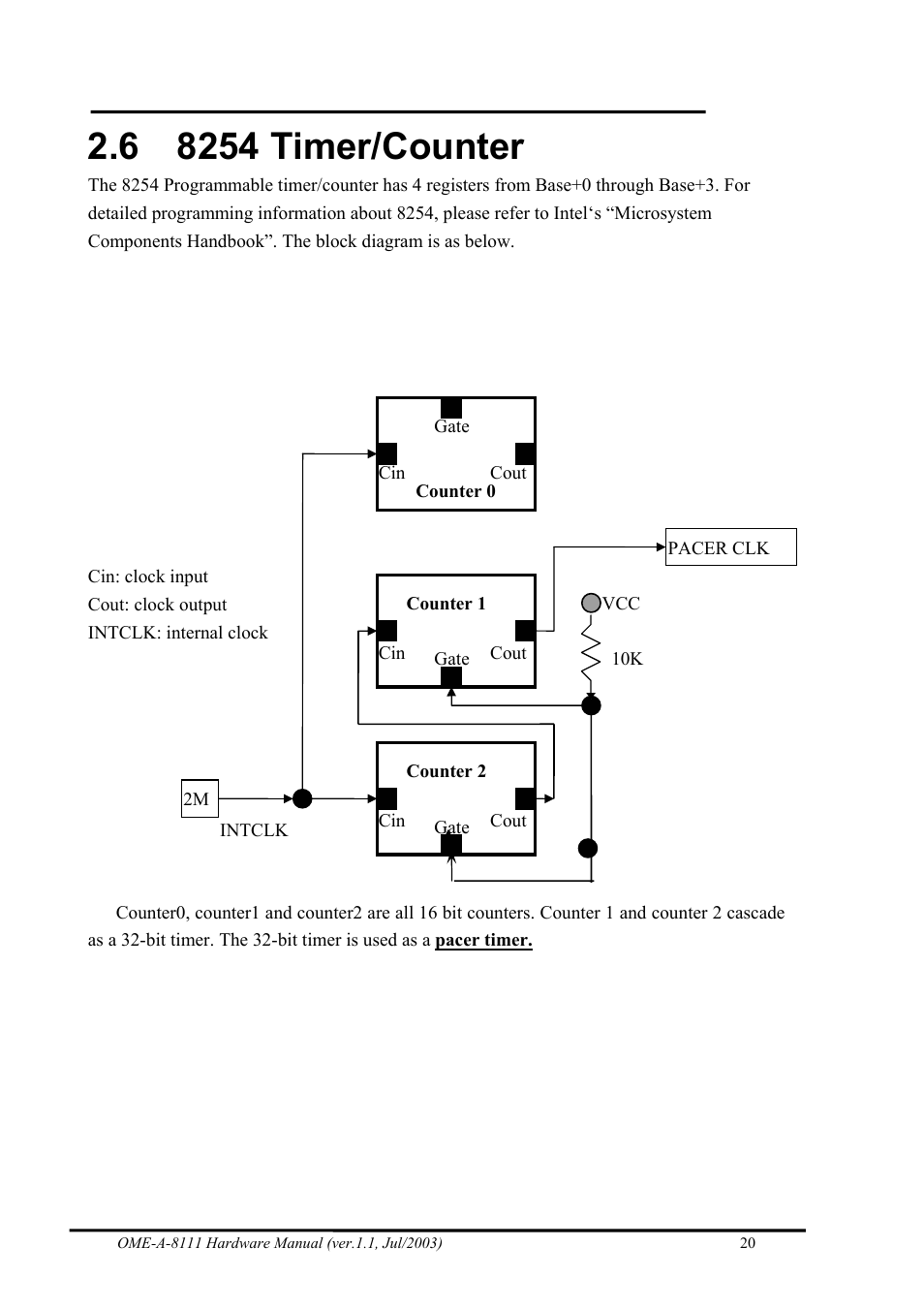 8254 timer/counter | Omega Engineering OME-A8111 User Manual | Page 22 / 34