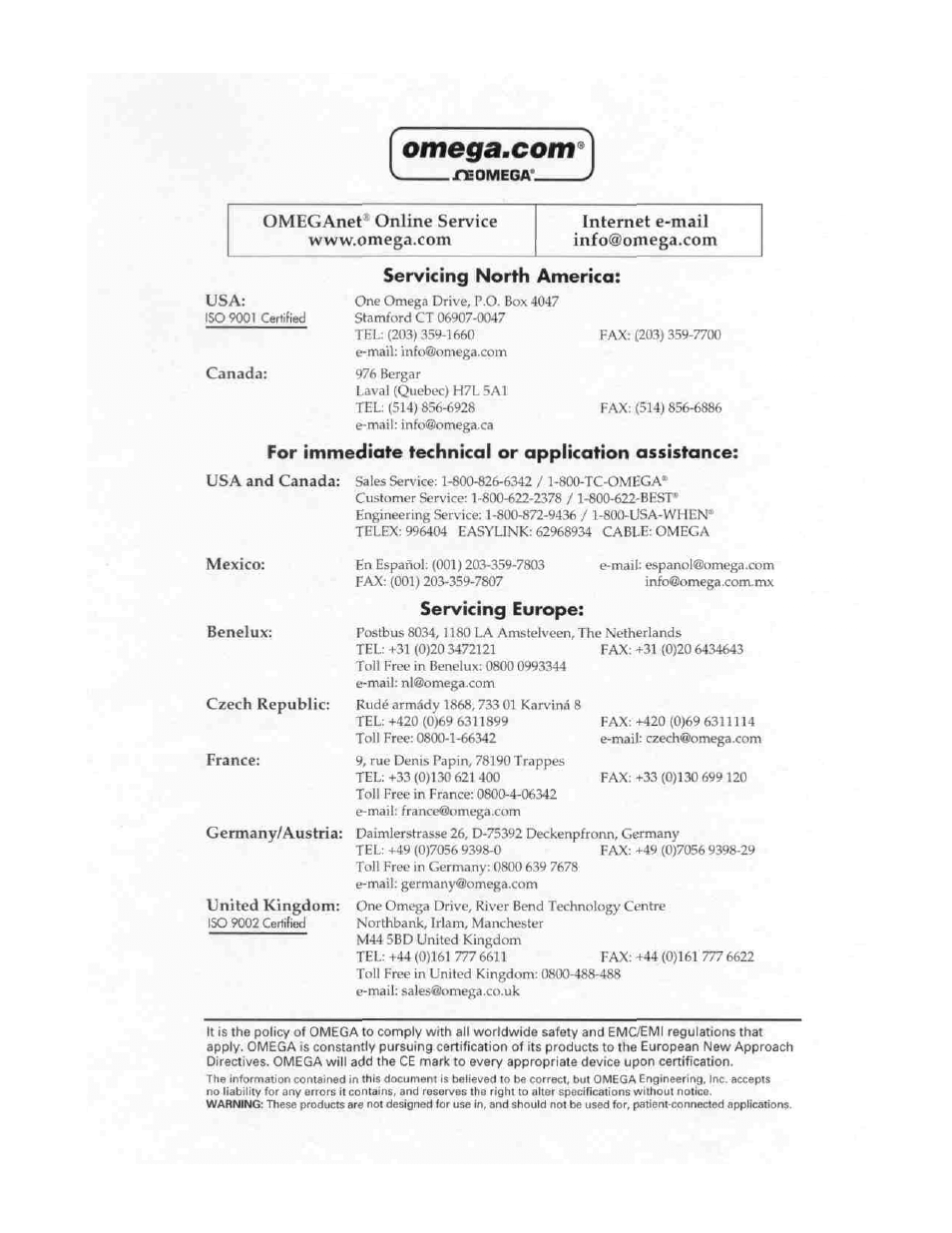 Omega Engineering CDE-45P User Manual | Page 2 / 14