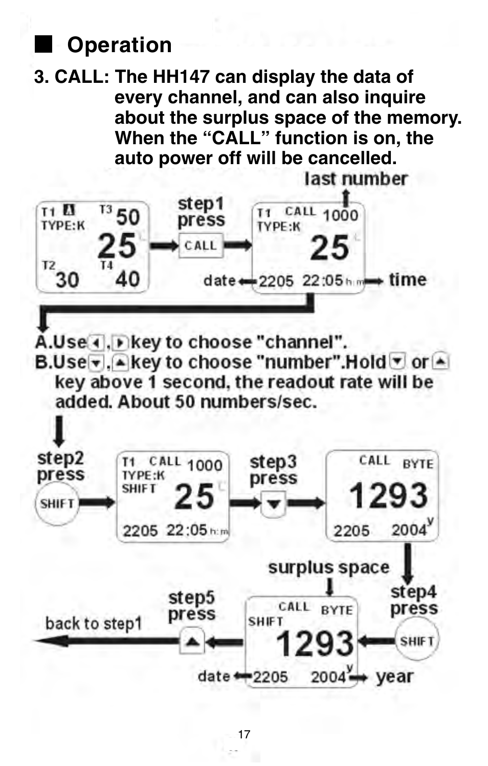 Operation | Omega Engineering HH147 User Manual | Page 20 / 40