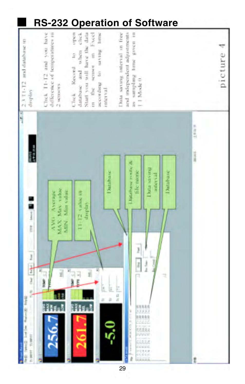Rs-232 operation of software | Omega Engineering HH147 User Manual | Page 32 / 40