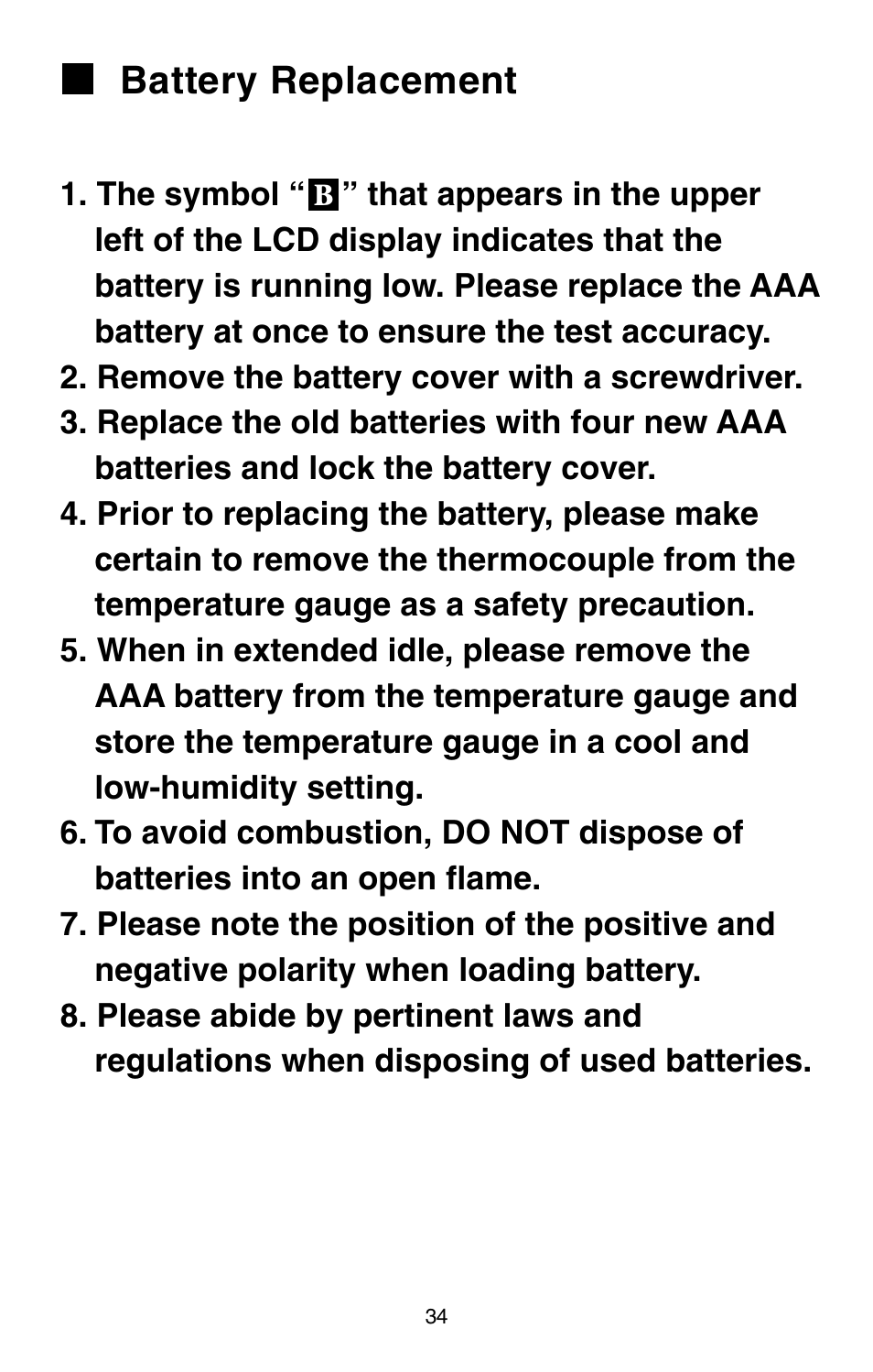 Battery replacement | Omega Engineering HH147 User Manual | Page 37 / 40