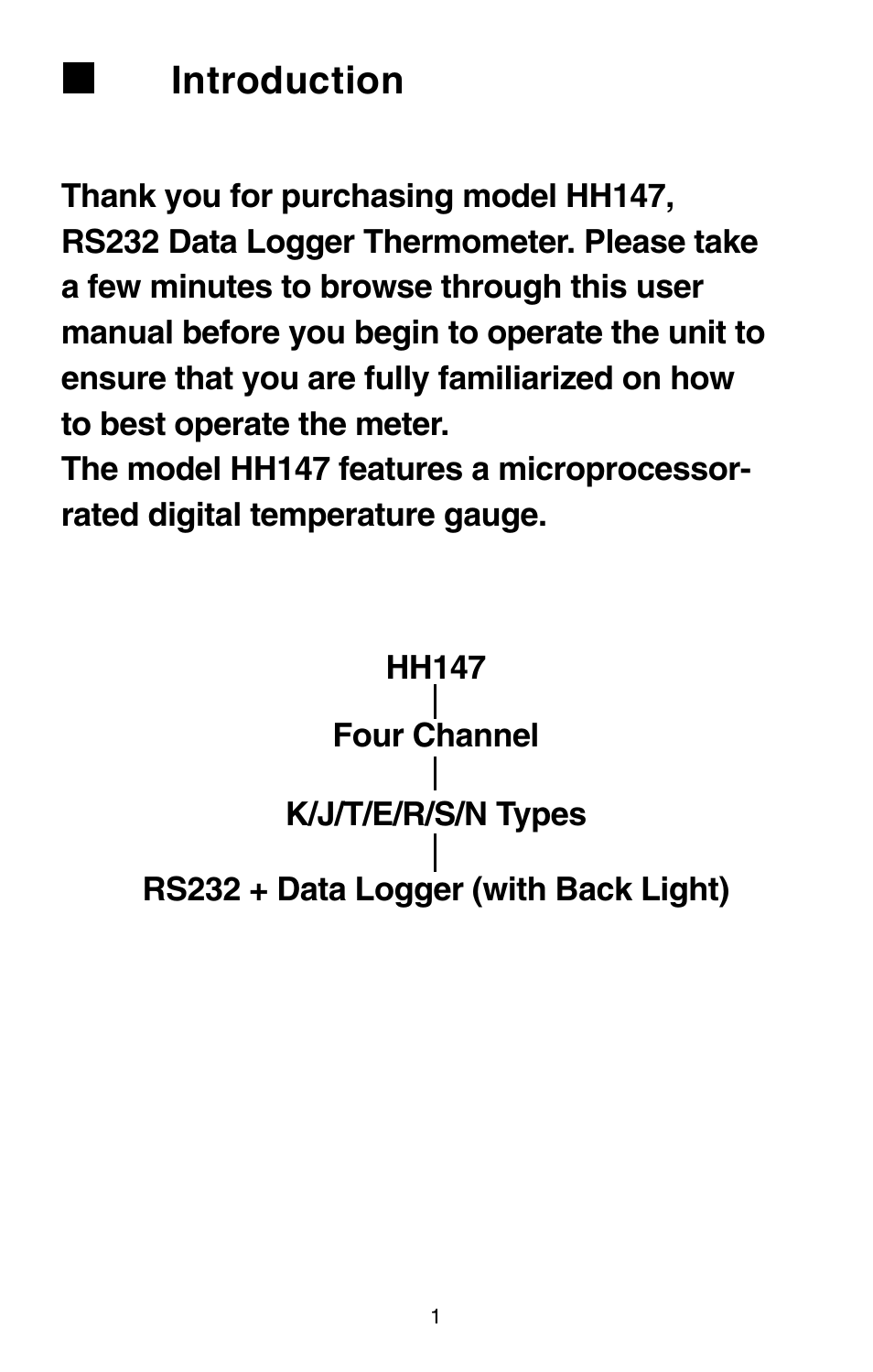 Introduction | Omega Engineering HH147 User Manual | Page 4 / 40