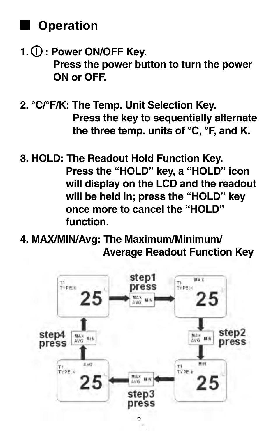 Operation | Omega Engineering HH147 User Manual | Page 9 / 40