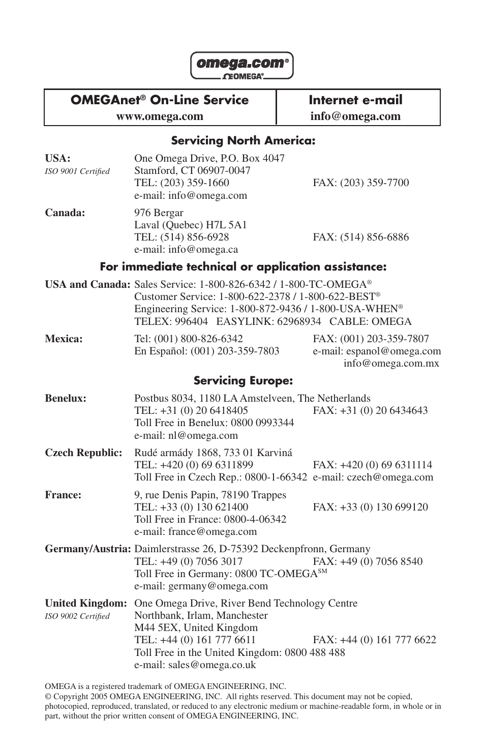 Omega Engineering DPG10L User Manual | Page 12 / 12