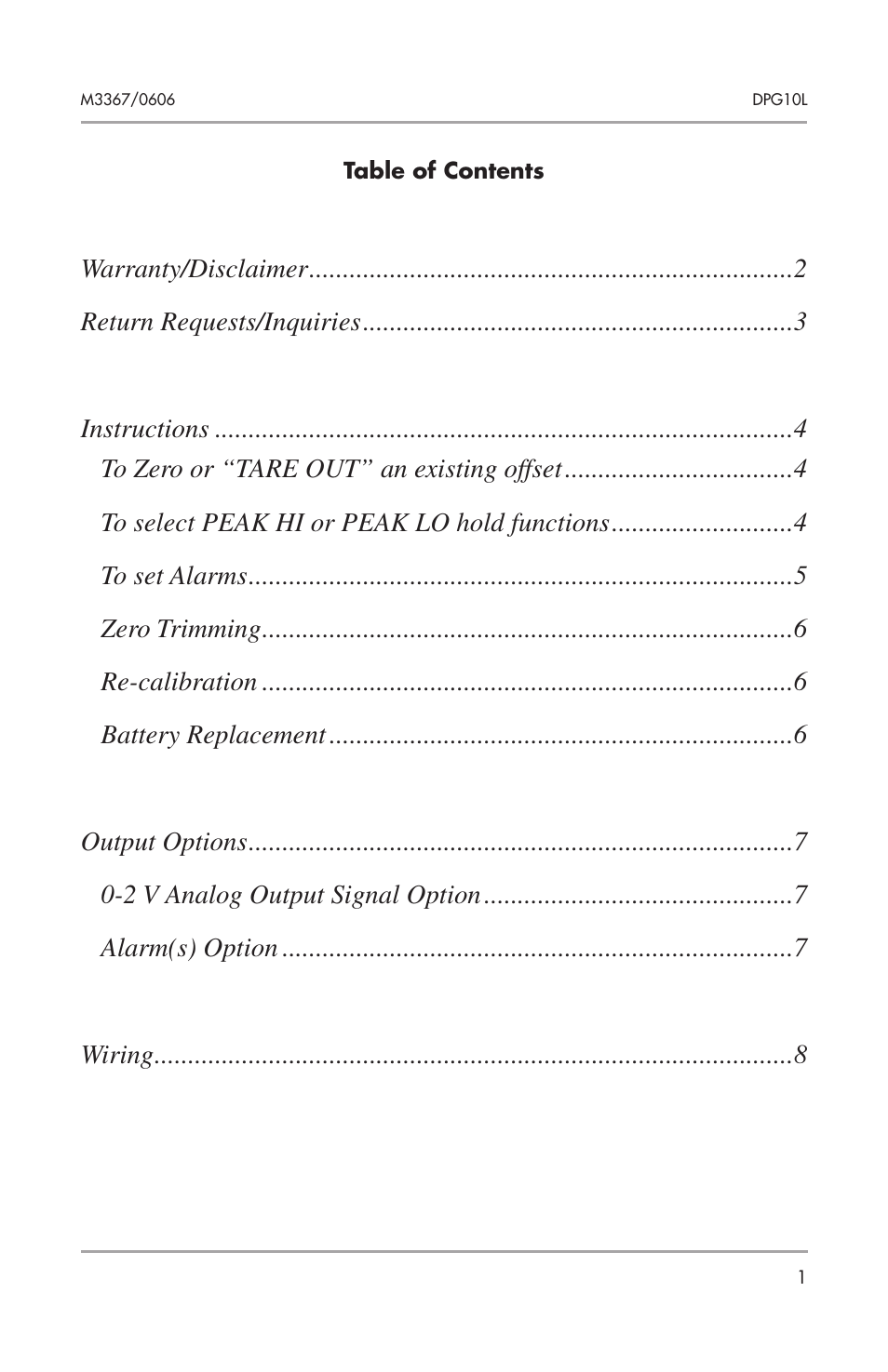 Omega Engineering DPG10L User Manual | Page 3 / 12