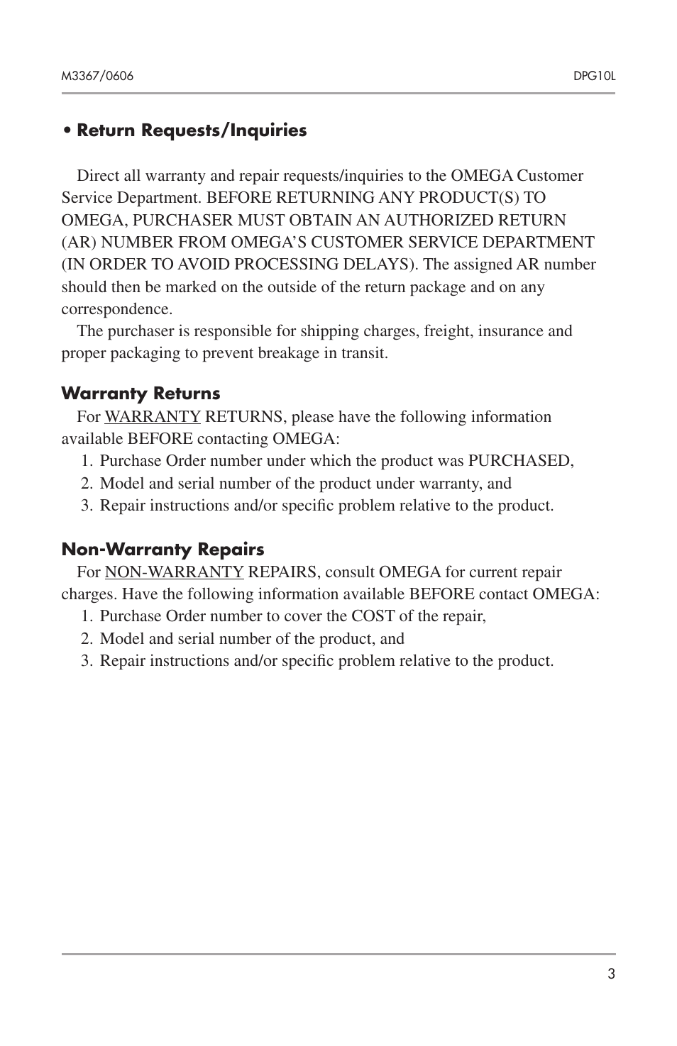 Omega Engineering DPG10L User Manual | Page 5 / 12