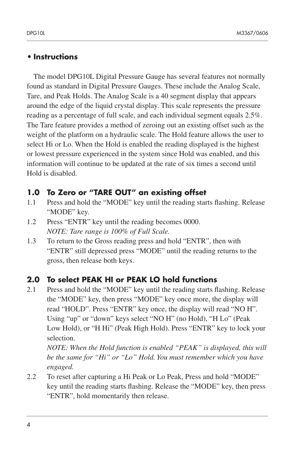 Omega Engineering DPG10L User Manual | Page 6 / 12
