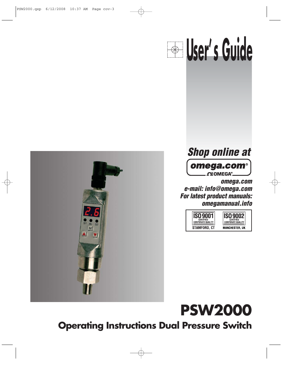 Omega Engineering PSW2000 User Manual | 8 pages