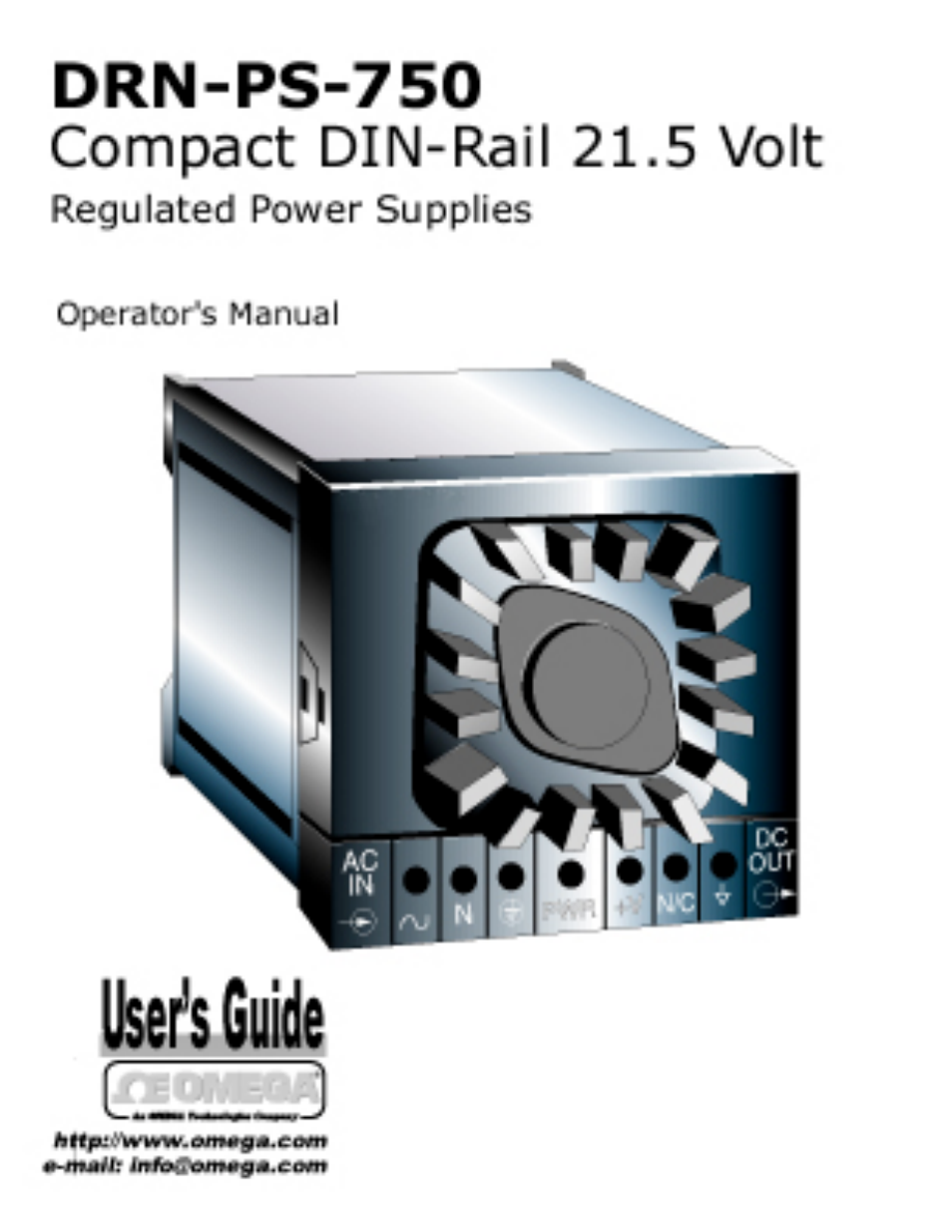 Omega Engineering DIN-RAIL DRN-PS-750 User Manual | 18 pages