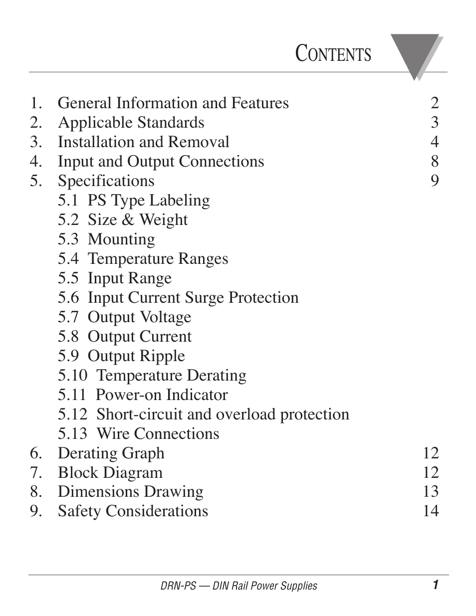 Omega Engineering DIN-RAIL DRN-PS-750 User Manual | Page 3 / 18