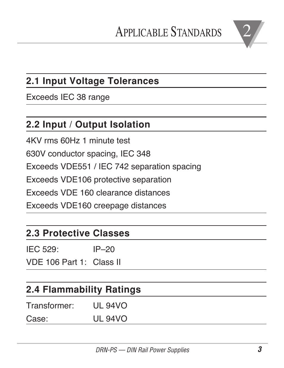 Pplicable, Tandards | Omega Engineering DIN-RAIL DRN-PS-750 User Manual | Page 5 / 18