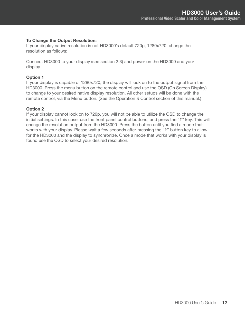 Hd3000 user’s guide | Optoma HD3000 User Manual | Page 12 / 62