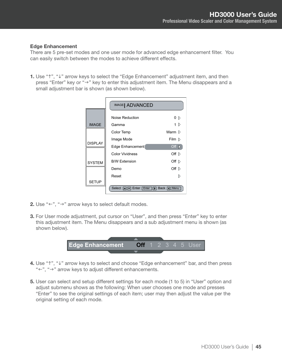 Hd3000 user’s guide | Optoma HD3000 User Manual | Page 45 / 62