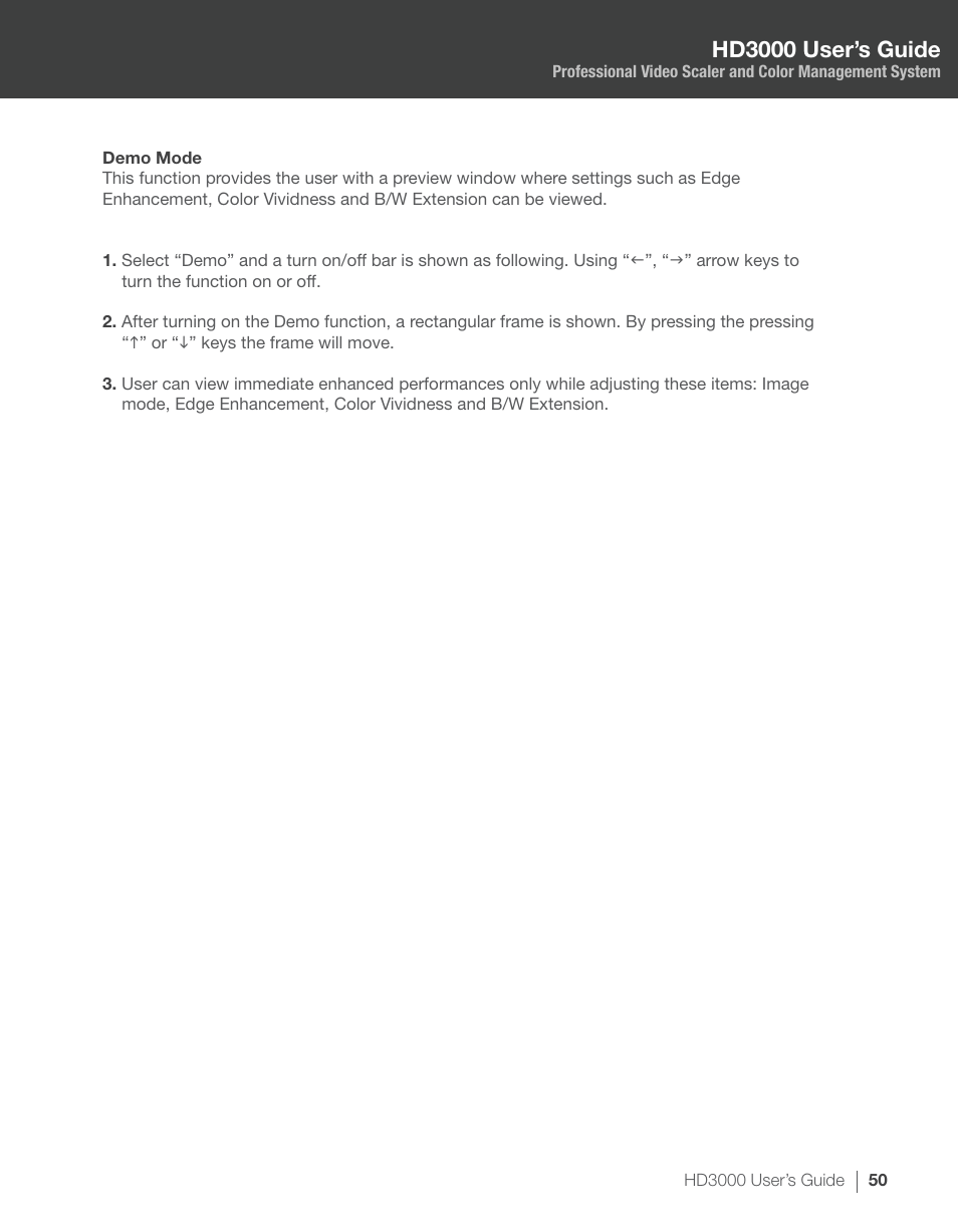 Hd3000 user’s guide | Optoma HD3000 User Manual | Page 50 / 62