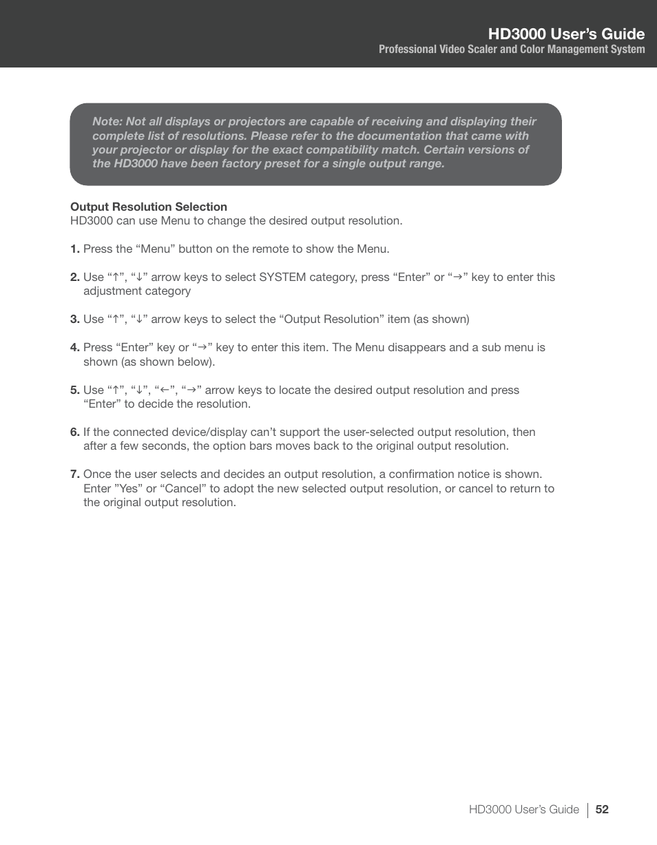 Hd3000 user’s guide | Optoma HD3000 User Manual | Page 52 / 62